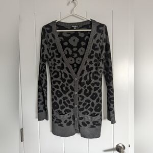 Leopard print button up cardigan